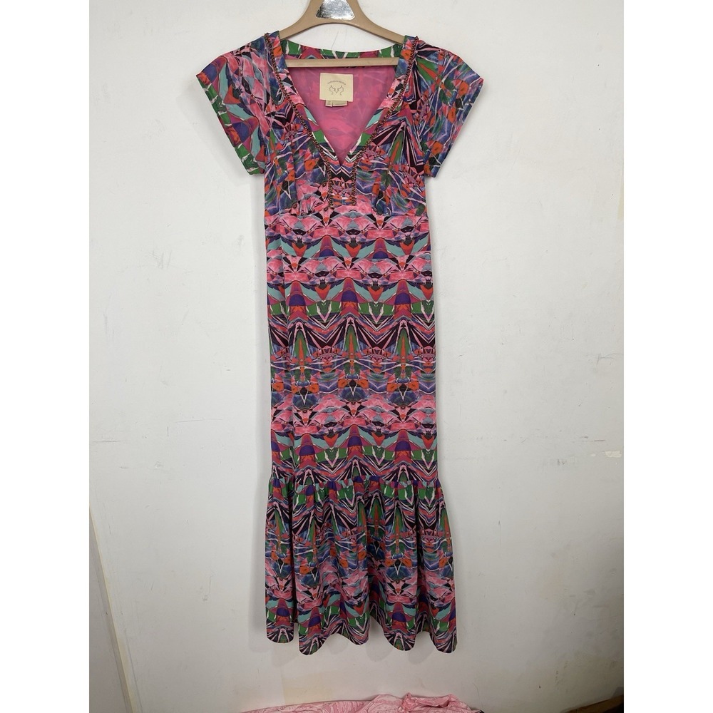 Vanessa Virginia Womens Dress 2 Pink Boho Tropical Cruise Beachy‎ Anthropologie